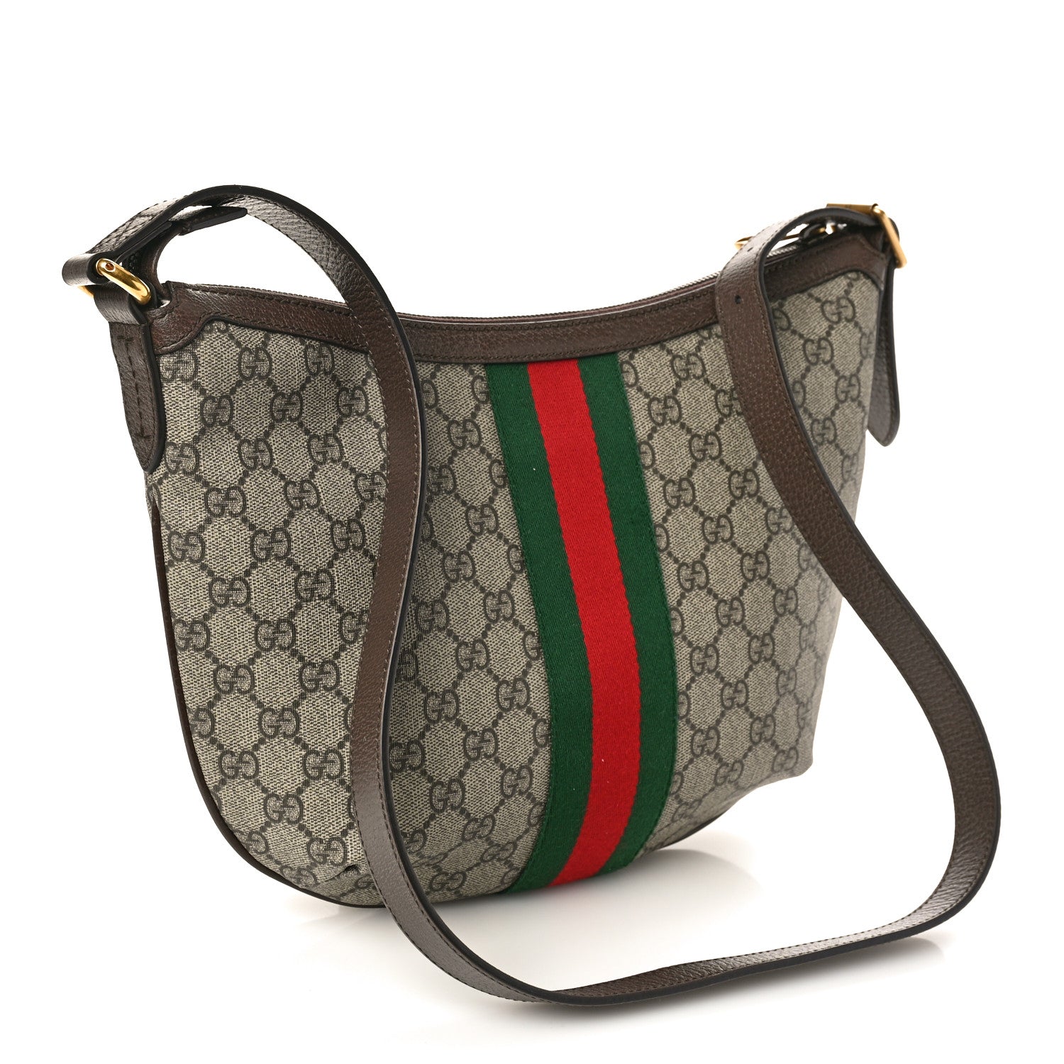 Gucci GG Supreme Monogram Web Small Ophidia Half Moon Hobo Brown 3 of 8