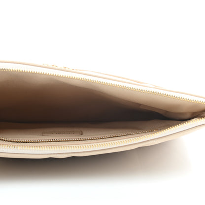 Chanel Shiny Goatskin Quilted Chanel 19 Pouch Beige 5 of 7