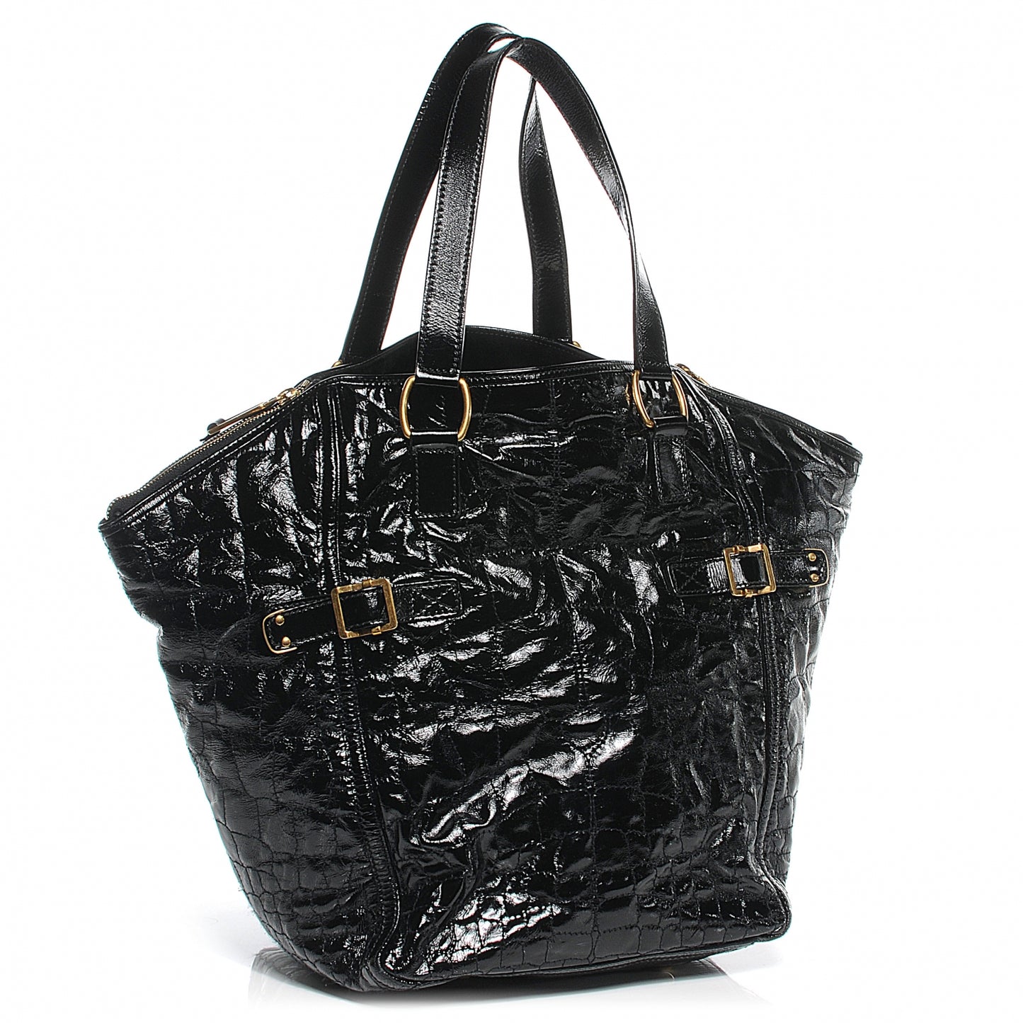Patent Croc Medium Downtown Tote
