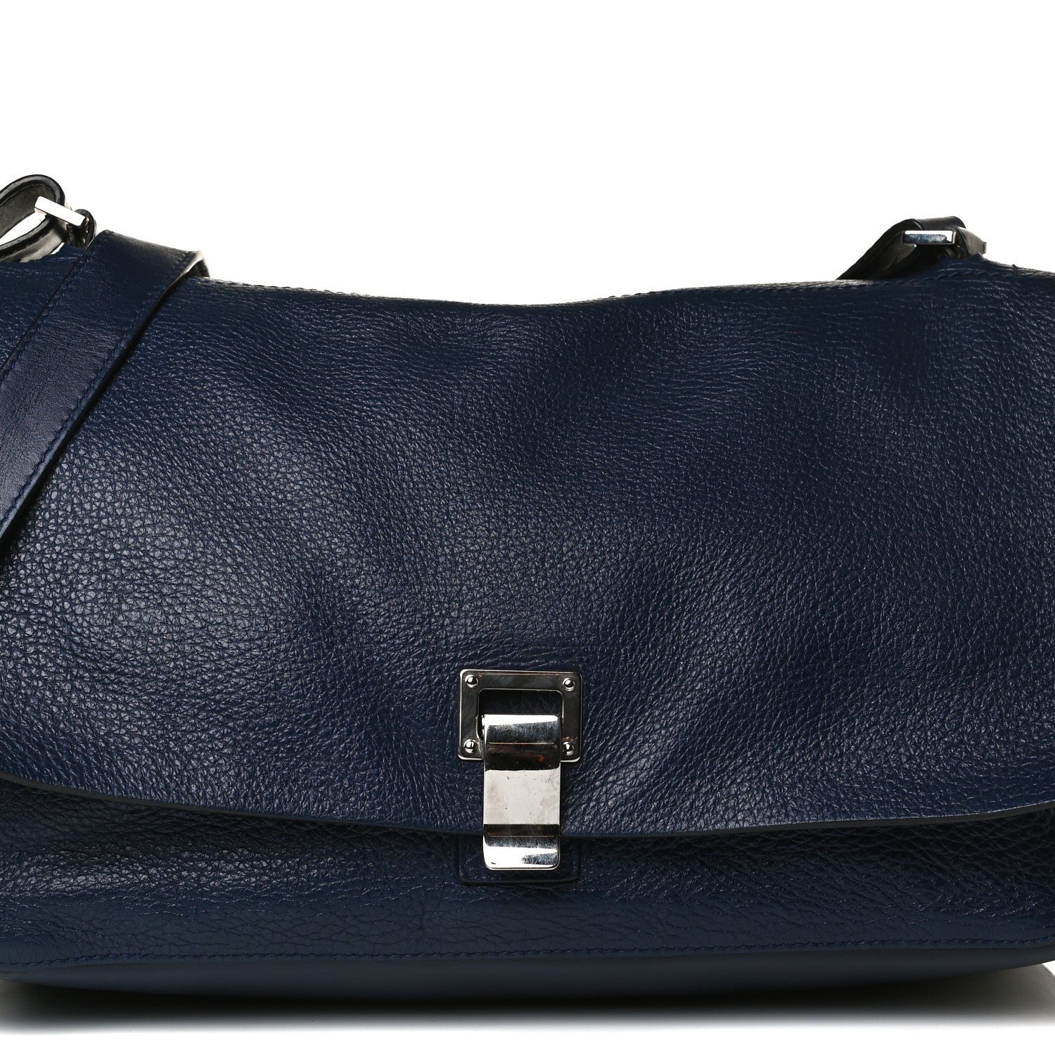 Proenza Schouler Pebbled Calfskin Double Sided PS Courier Bag Indigo 8 of 19