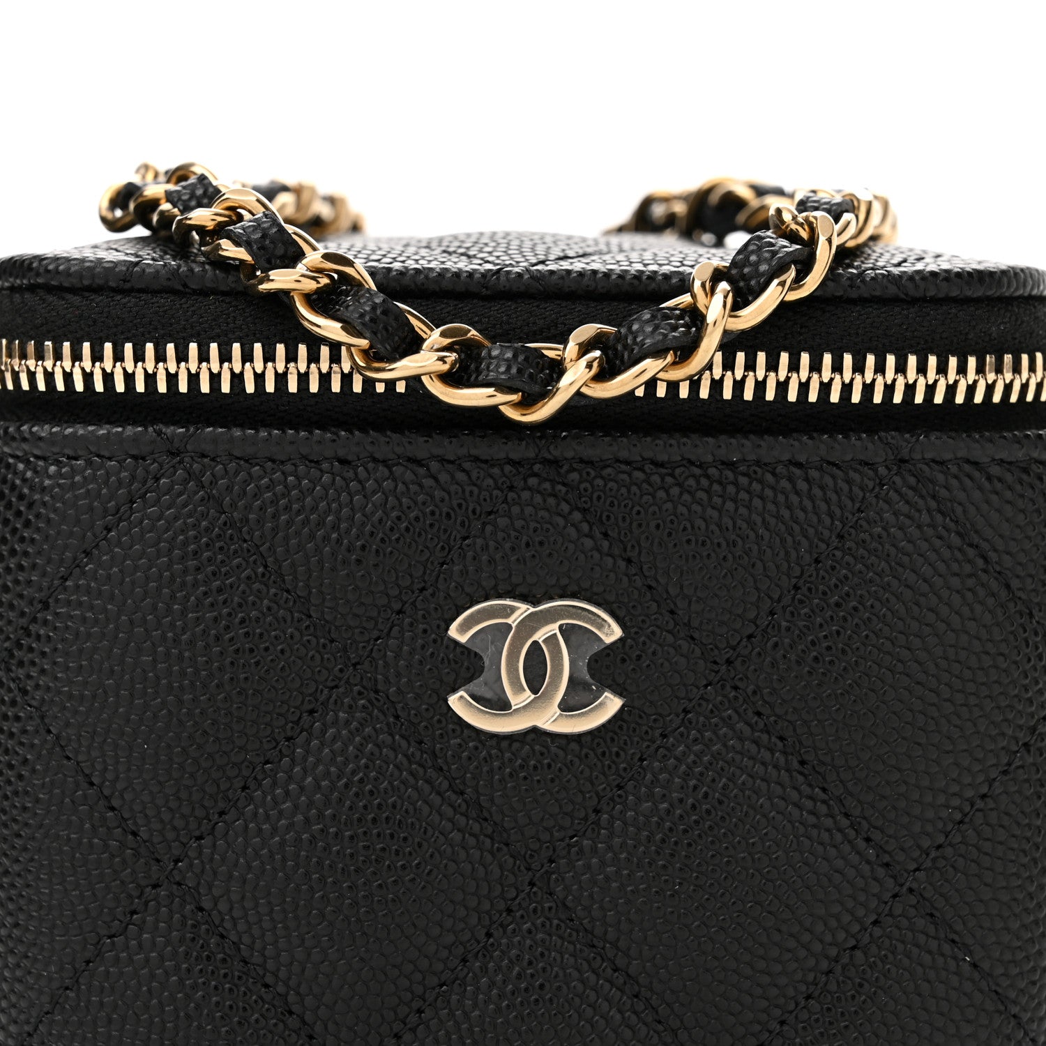 Chanel Caviar Quilted Mini Vanity Case With Chain Black 8 of 11