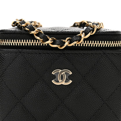 Chanel Caviar Quilted Mini Vanity Case With Chain Black 8 of 11