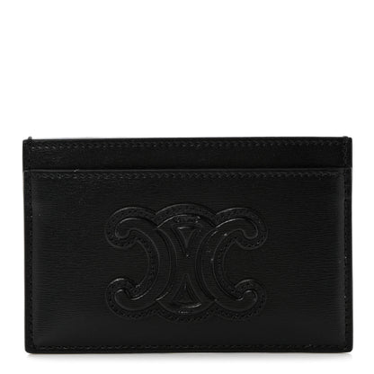 Celine Smooth Lambskin Triomphe Card Holder Black 1 of 7