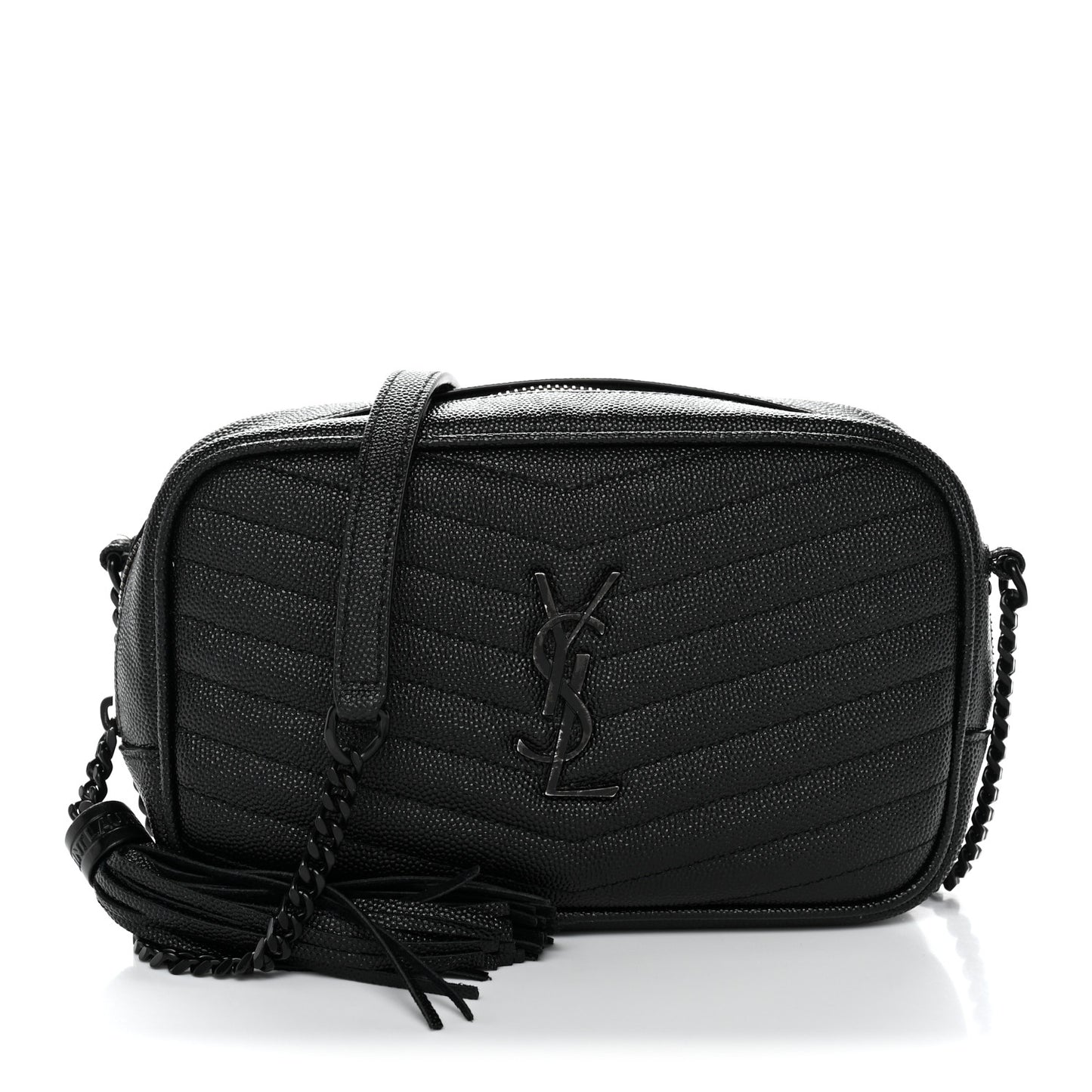 Grain De Poudre Matelasse Monochrome Monogram Mini Lou Camera Bag Black