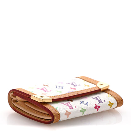 Louis Vuitton Monogram Multicolor Porte-Monnaie Plat Coin Purse White 4 of 9