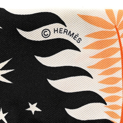 Hermes Silk Le Charme D Orphee Black Orange Creme 3 of 4
