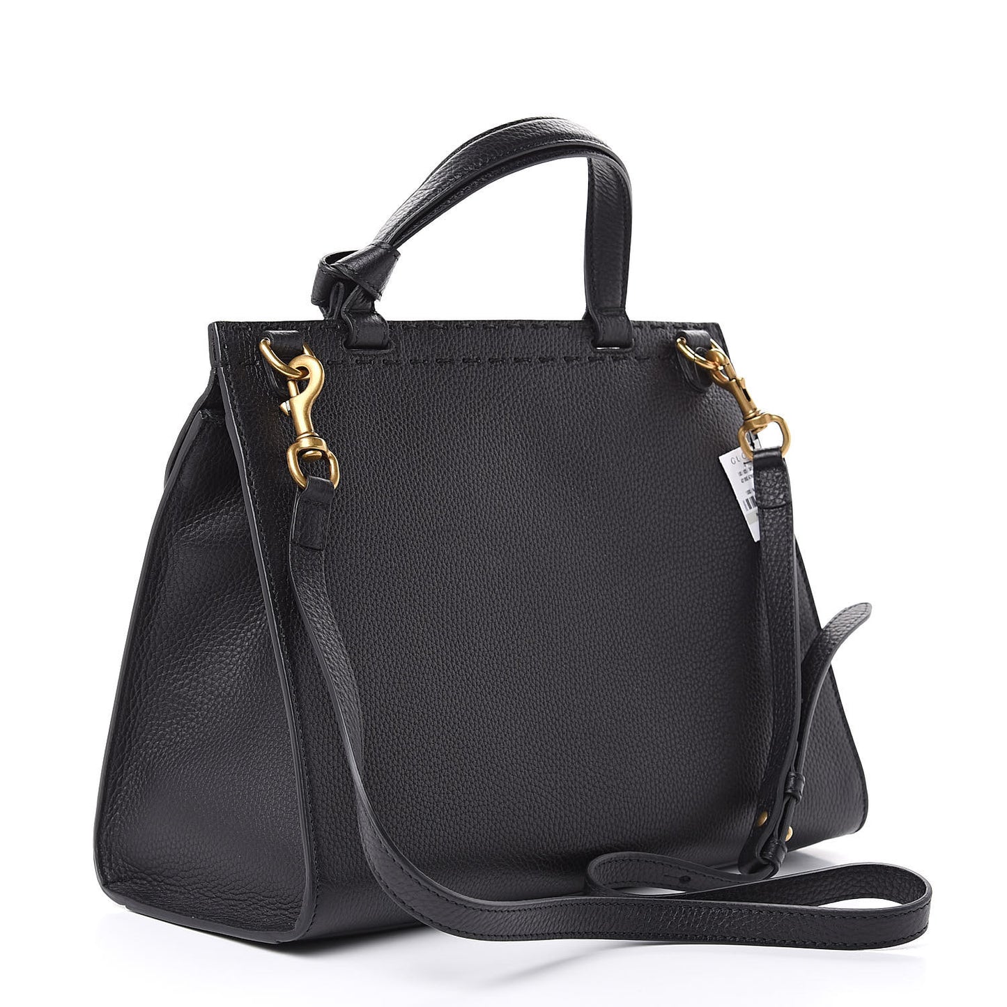 Calfskin Small GG Marmont Top Handle Bag Black