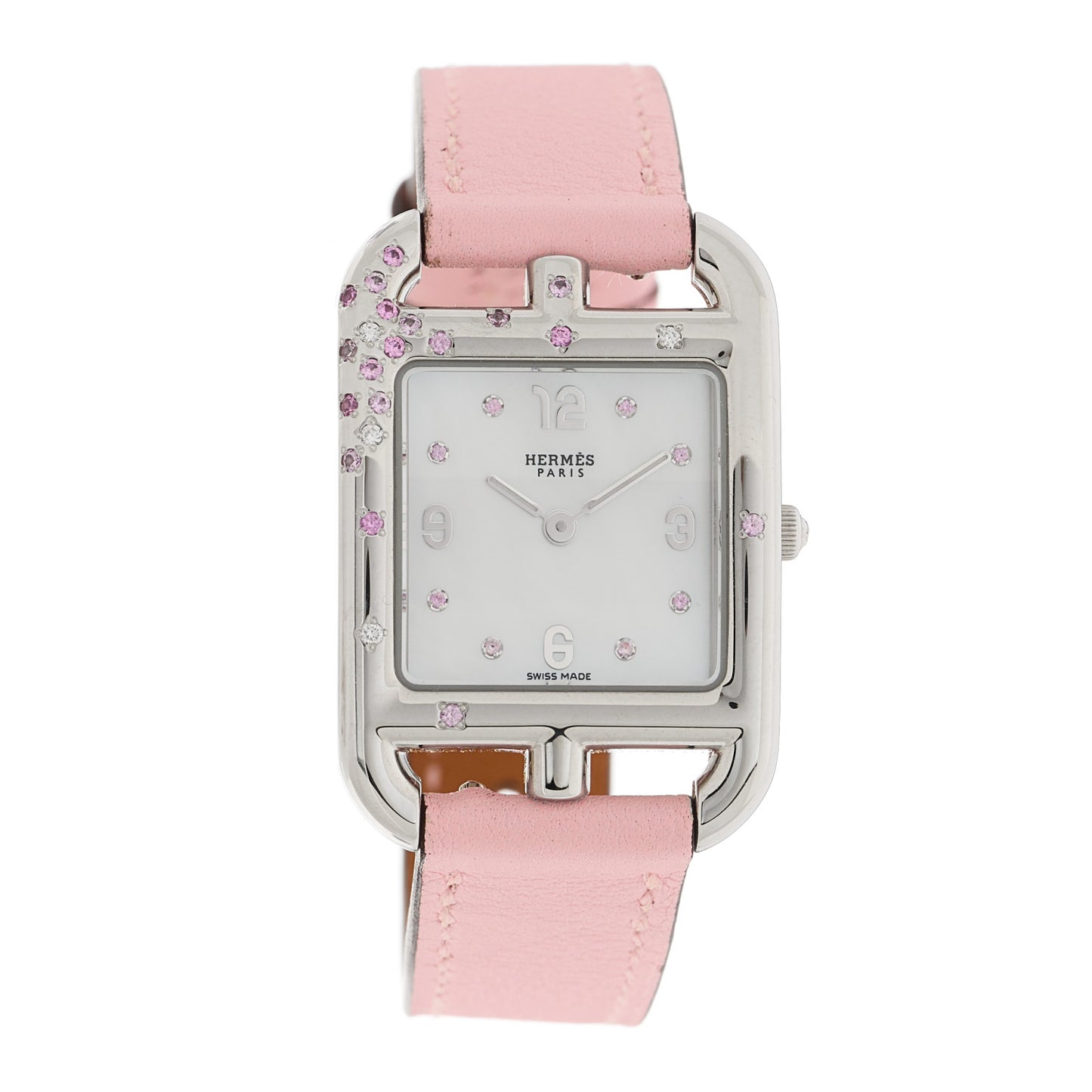 Stainless Steel Swift Diamond Pink Sapphire Mother of Pearl 23mm Cape Cod Quartz Watch Rose Sakura