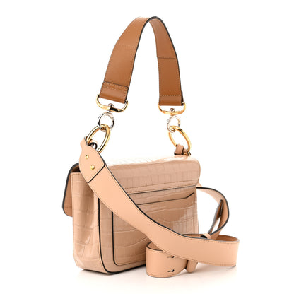 Chloe Calfskin Crocodile Embossed Small C Double Carry Nut 3 of 12