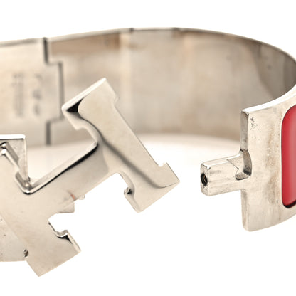 Hermes Enamel Wide Clic Clac H Bracelet PM Rouge Vif 4 of 5