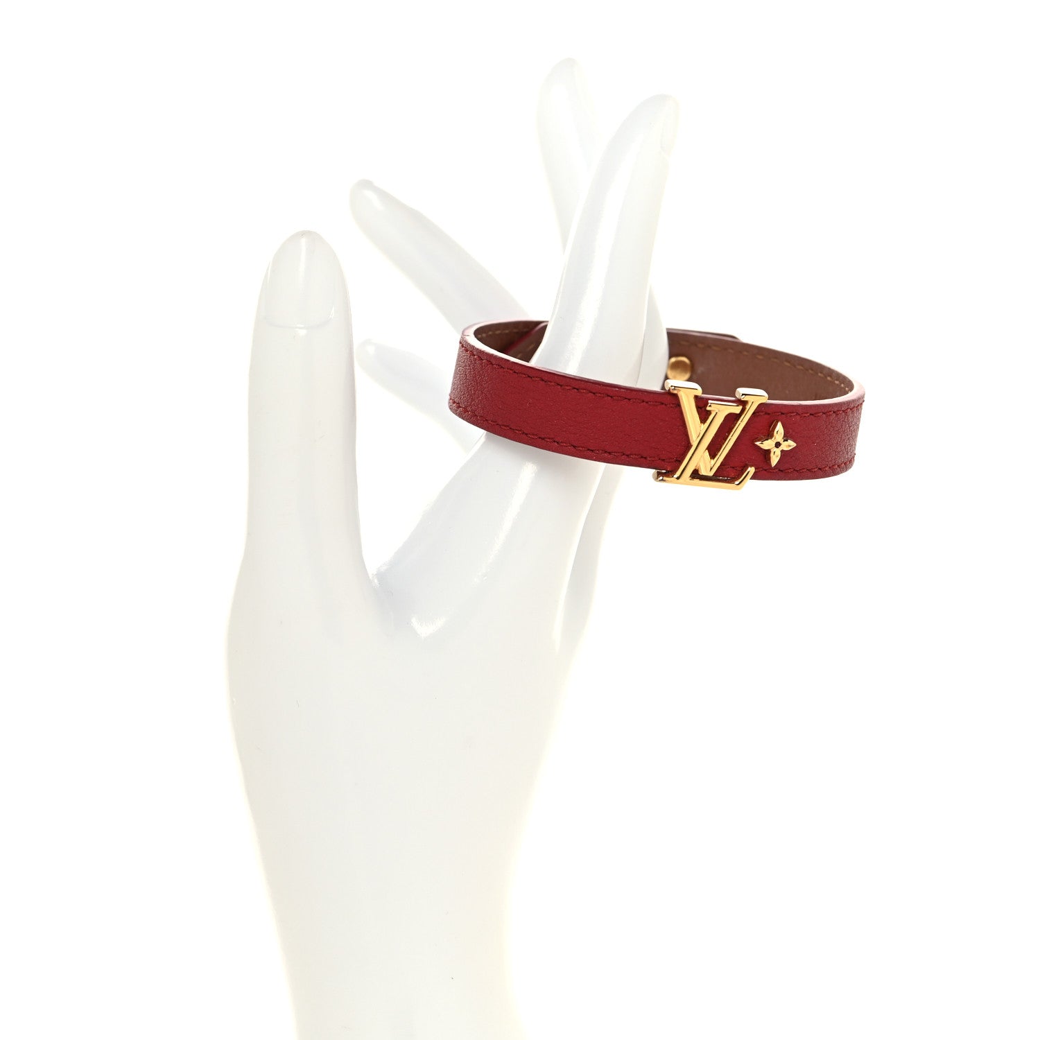 Louis Vuitton Calfskin Iconic Bracelet 17 Red 2 of 5