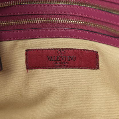 Valentino Garavani Vitello Small Rockstud Double Handle Tote Deep Cyclamin 7 of 17
