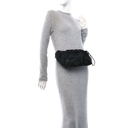 Prada Nylon Metal Triple Pocket Belt Bag Black 2 of 9