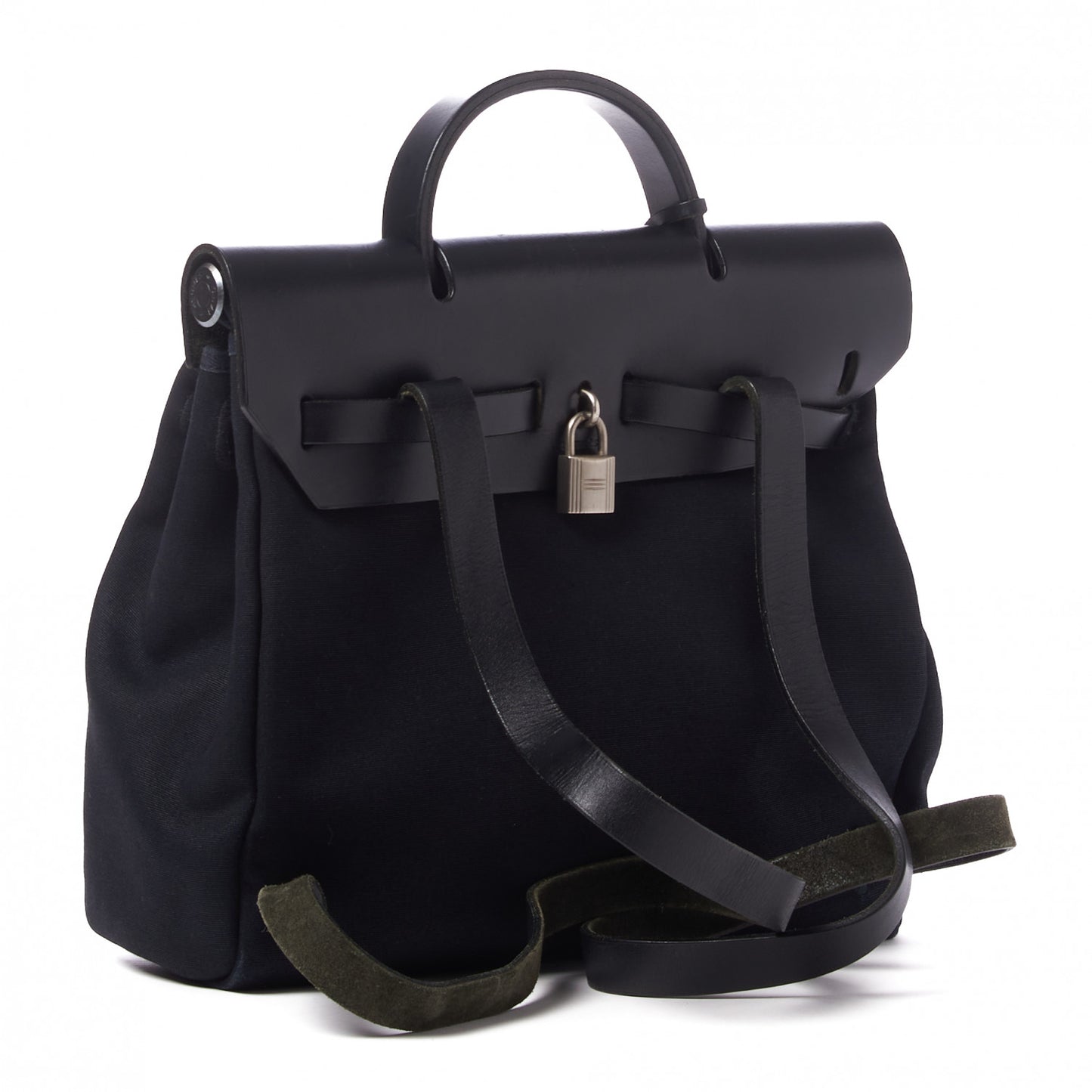 Toile Vache Calfskin Herbag 30 PM Backpack Black