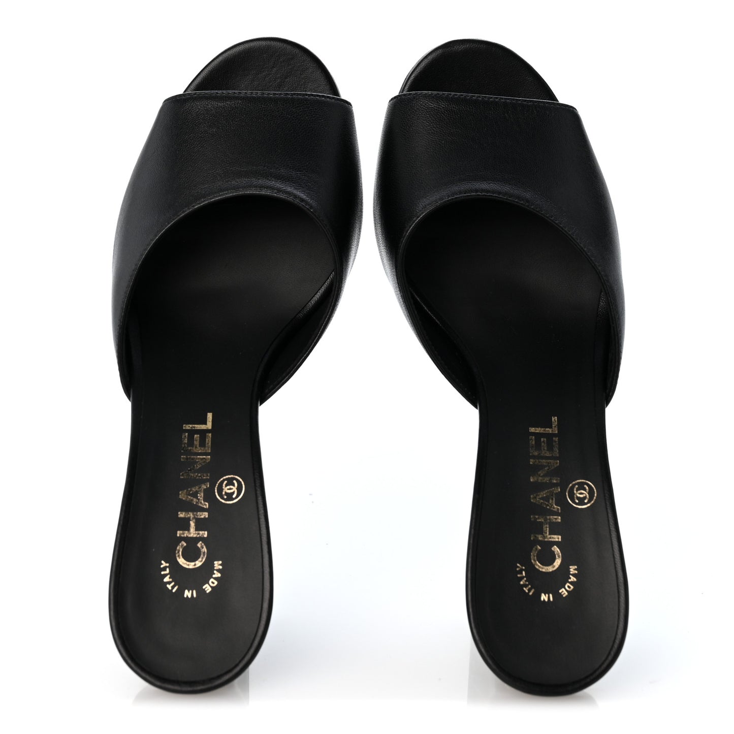 Lambskin CC Chain Mules 36.5 Black