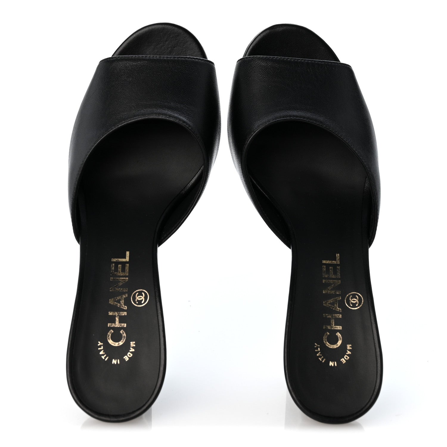 Chanel Lambskin CC Chain Mules 36.5 Black 2 of 9