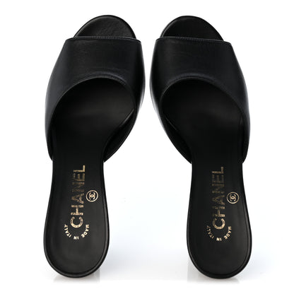 Chanel Lambskin CC Chain Mules 36.5 Black 2 of 9