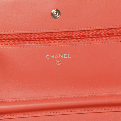 Chanel Velvet Classic Quilted Wallet On Chain WOC Coral 6 of 18