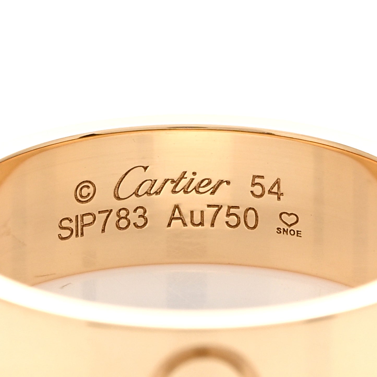 18K Yellow Gold 5.5mm LOVE Ring 54 6.75