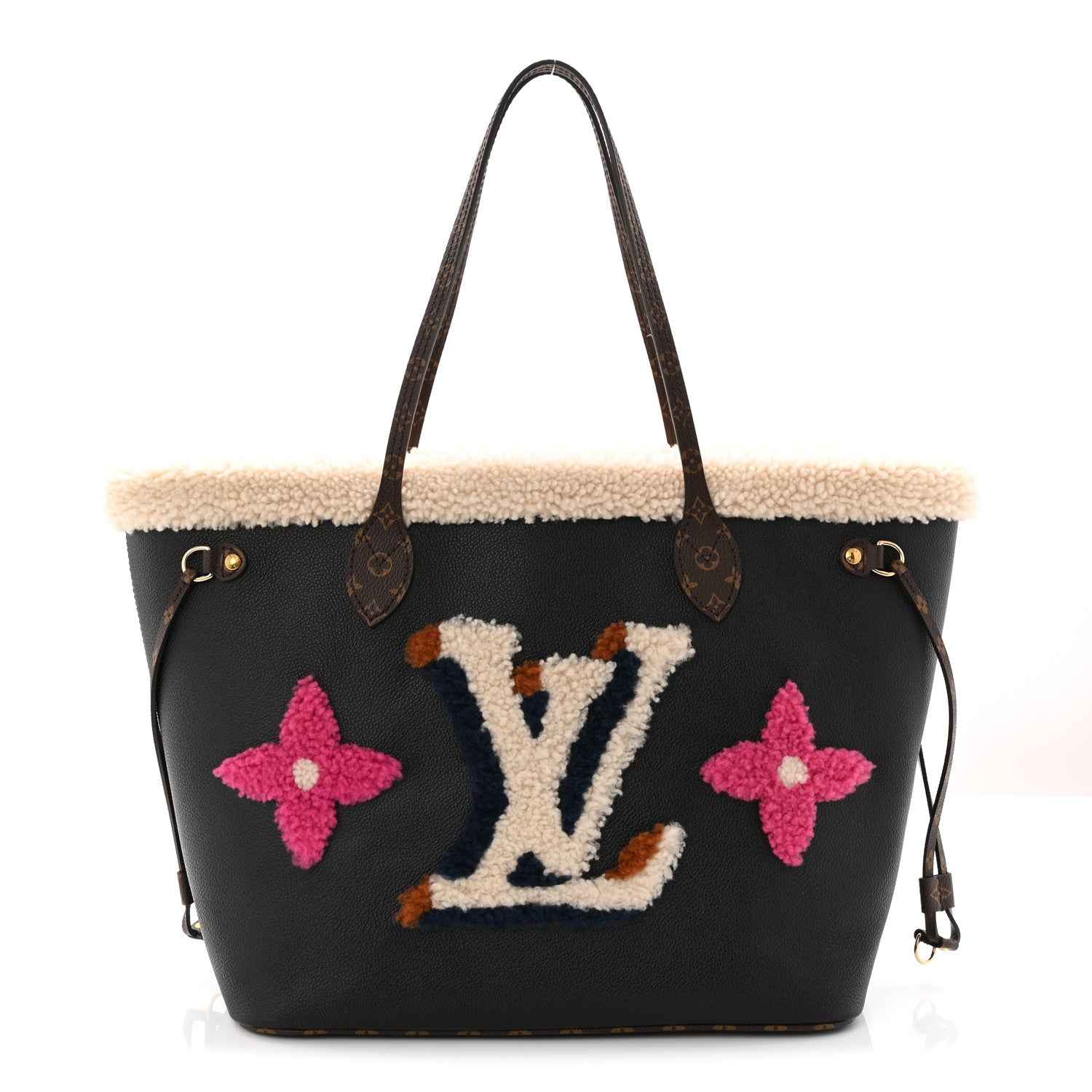 Louis Vuitton Calfskin Monogram Teddy Neverfull MM Black 1 of 21