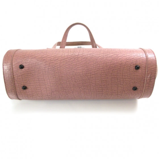 Gucci Leather Bamboo Bullet Satchel Rose 4 of 10