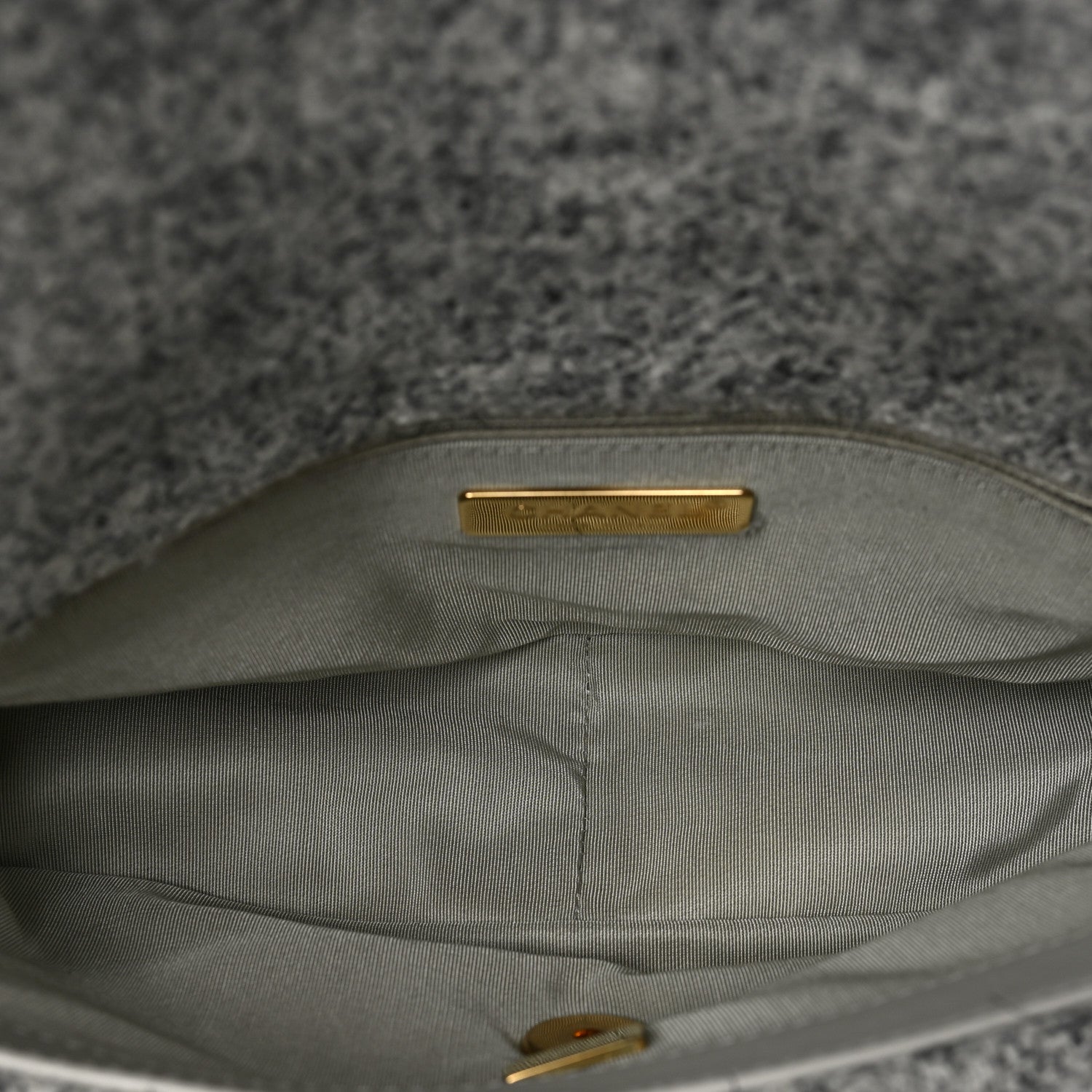 Chanel Tweed Quilted Medium Chanel 19 Flap Grey Ecru 5 of 9