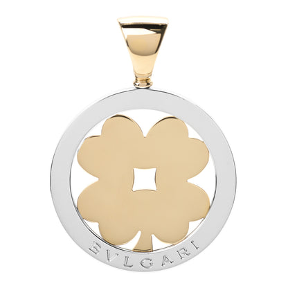 Bulgari 18K Yellow Gold Stainless Steel Tondo Clover Pendant 1 of 5