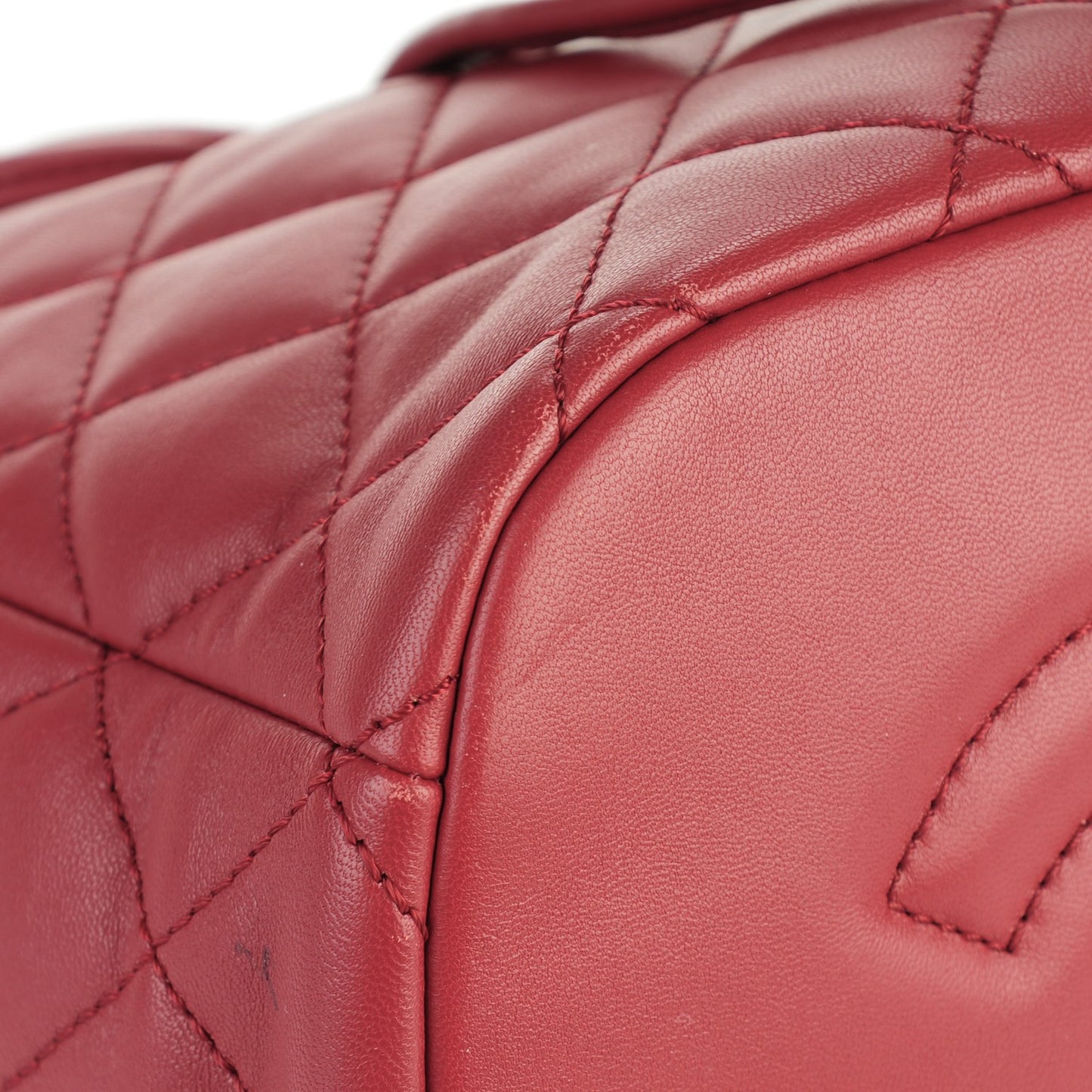 Lambskin Quilted Daily Supple Backpack Dark Red