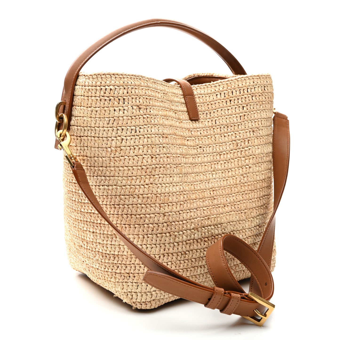 Raffia Vegetable Le 37 Bucket Bag Naturel Brick
