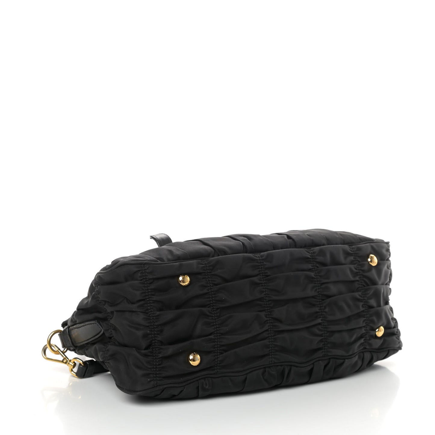 Tessuto Nylon Gaufre Shopping Satchel Black