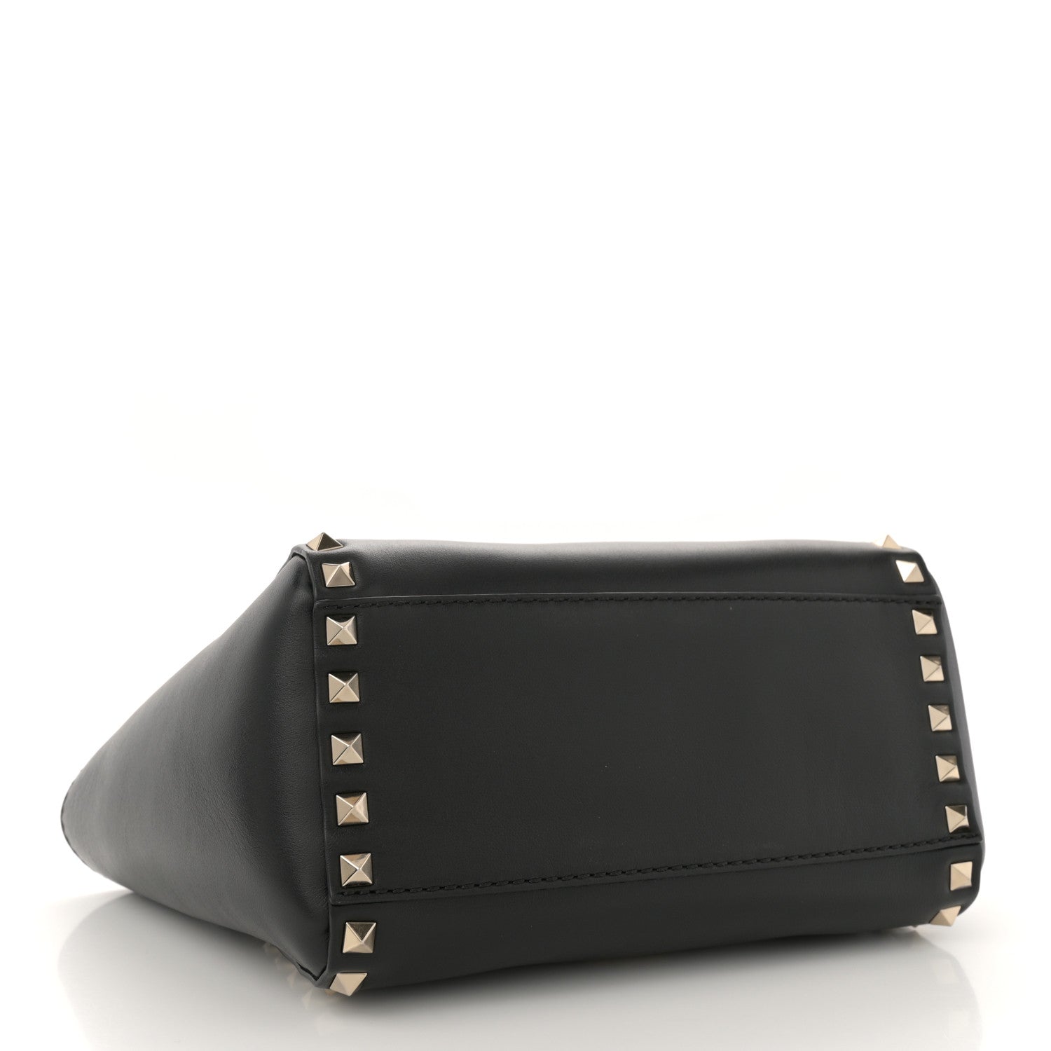 Valentino Garavani Vitello Mini Rockstud Double Handle Tote Black 4 of 9
