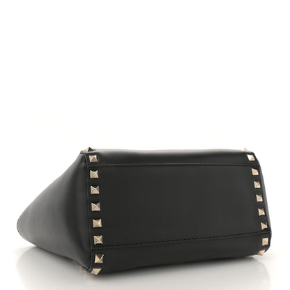 Valentino Garavani Vitello Mini Rockstud Double Handle Tote Black 4 of 9