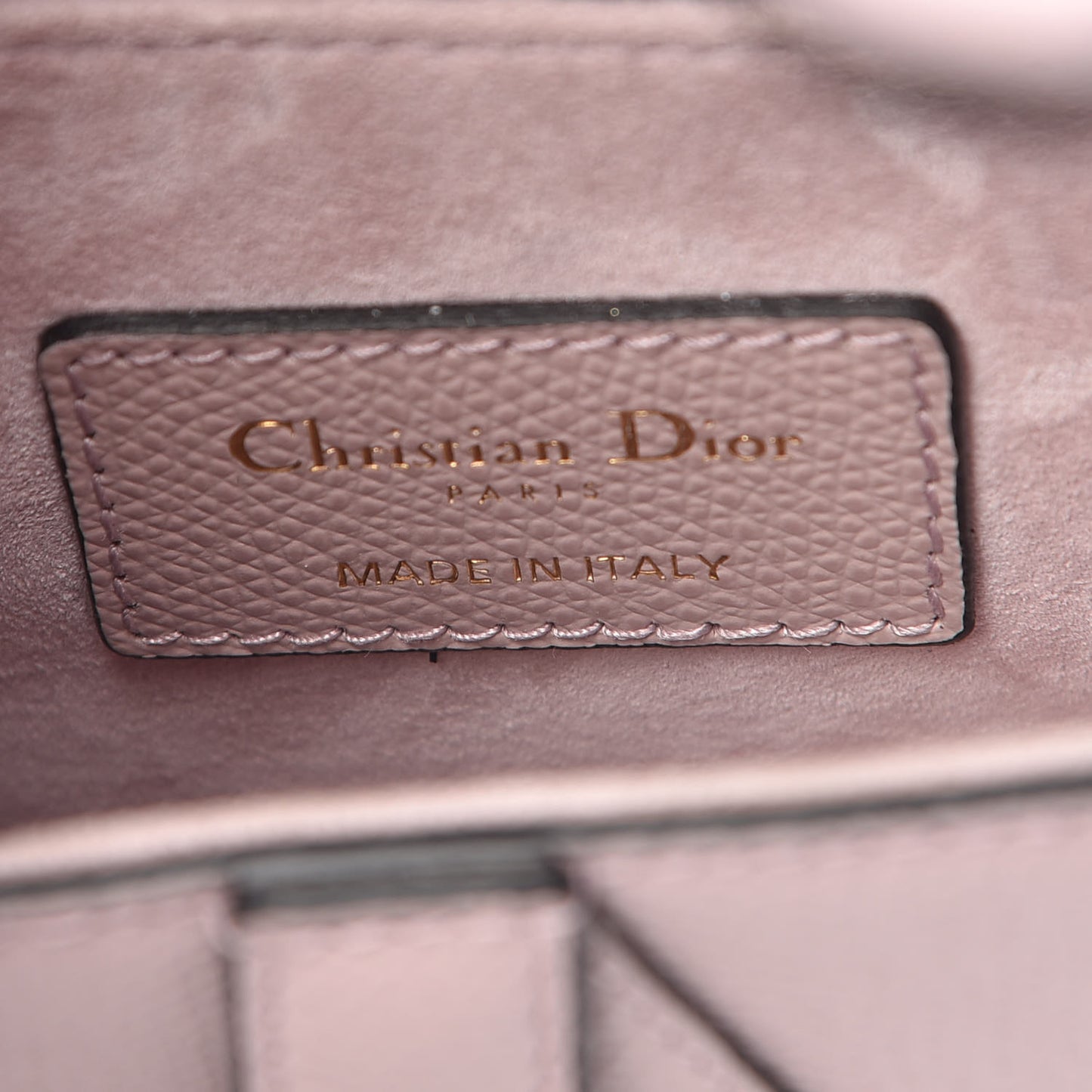 Grained Calfskin Mini Saddle Bag Light Pink