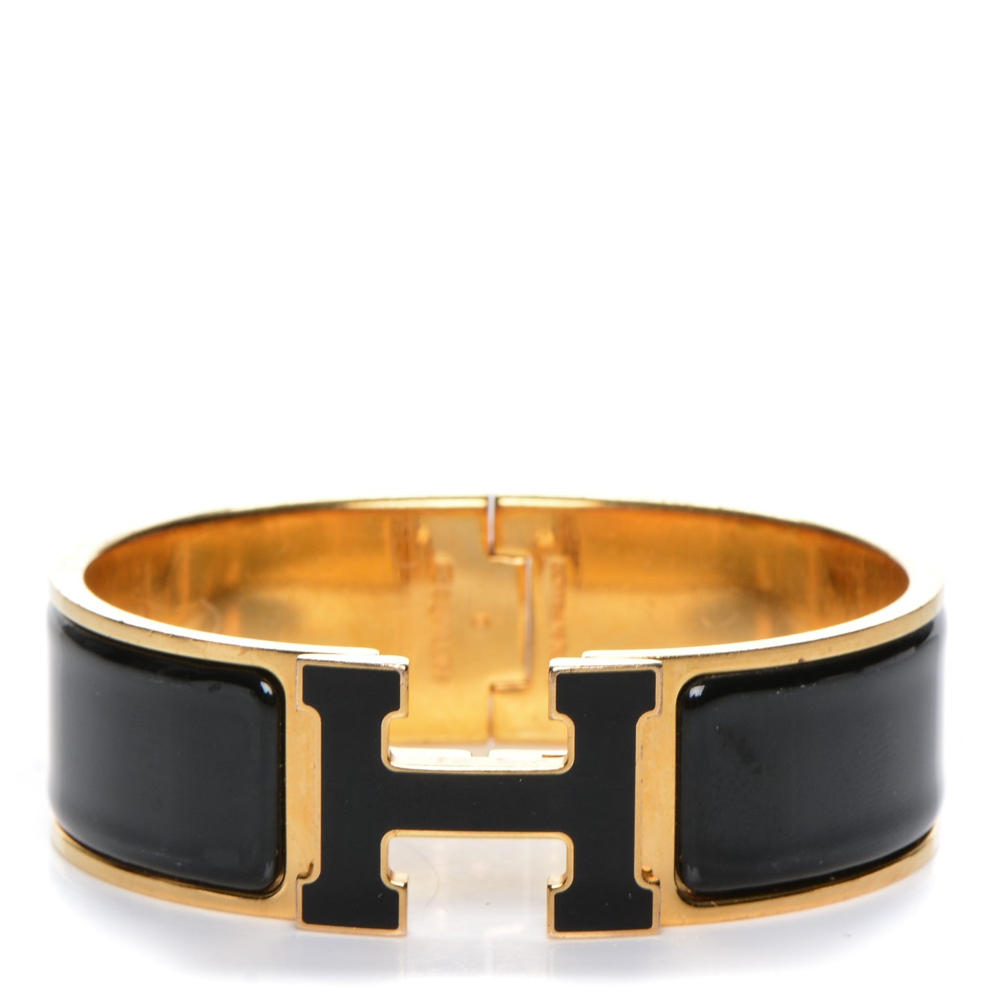 Enamel Wide Clic Clac H Bracelet PM Black