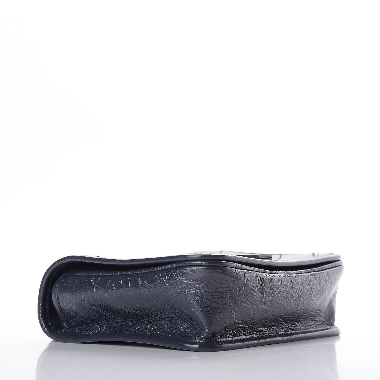Crinkled Calfskin Matelasse Monogram Niki Chain Wallet Deep Marine