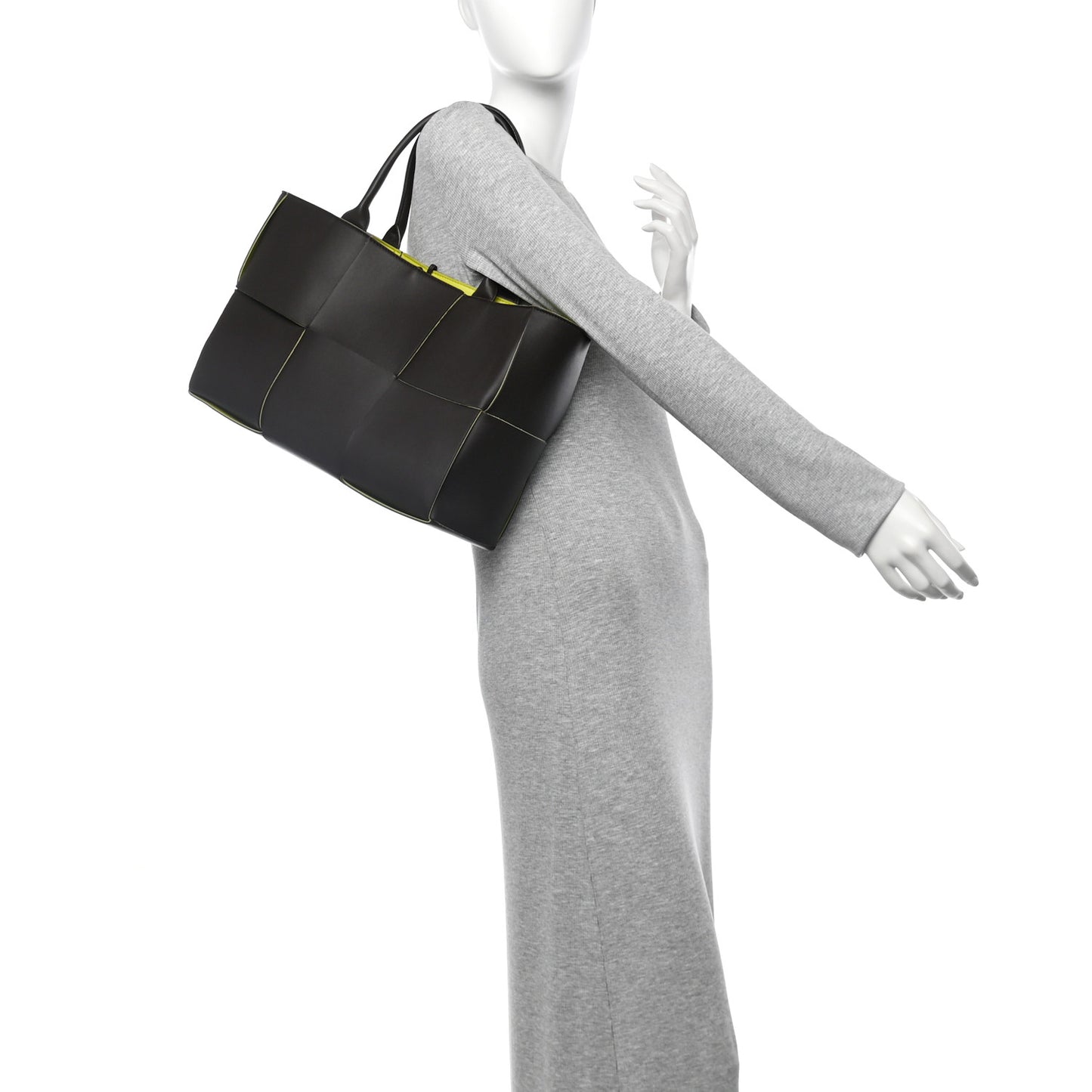 Nappa Maxi Intrecciato Medium Arco Tote Fondant Kiwi