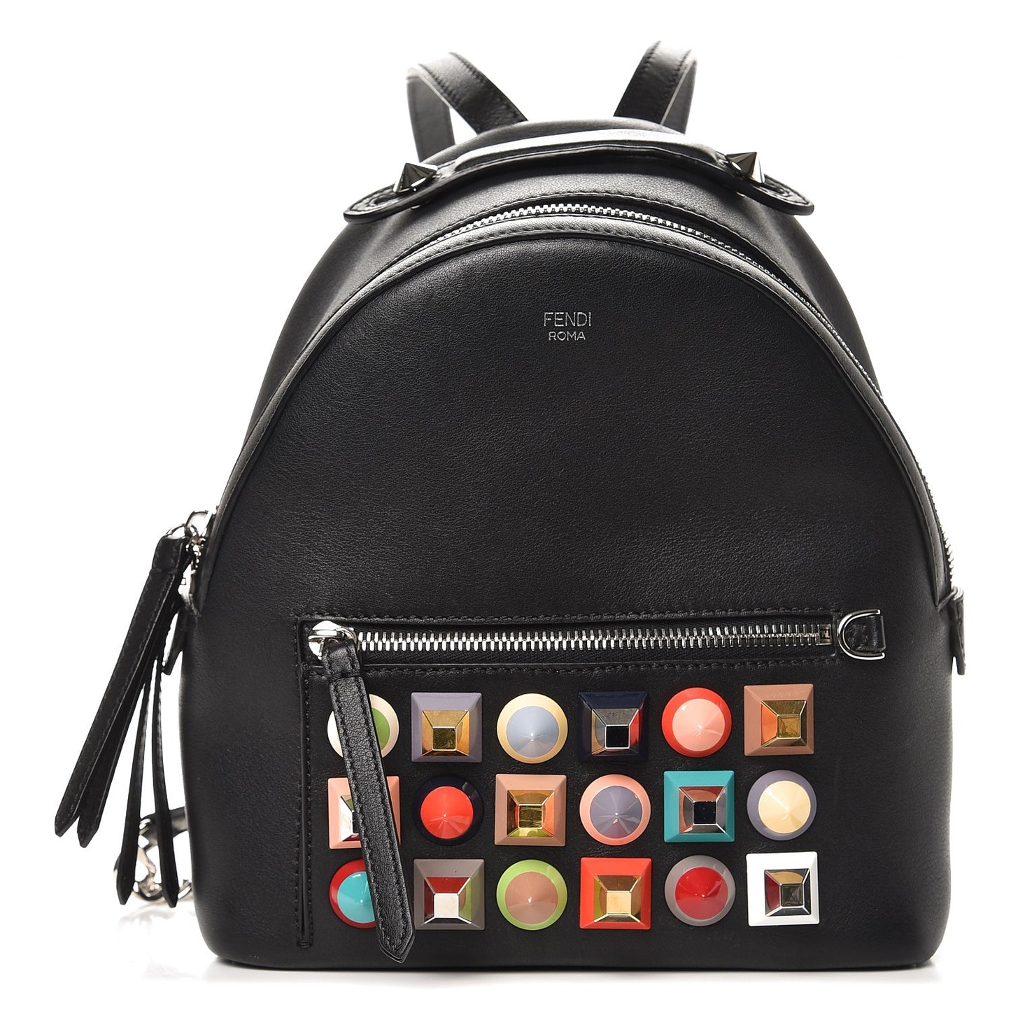 Vitello Dolce Studded Mini Backpack Black Multicolor