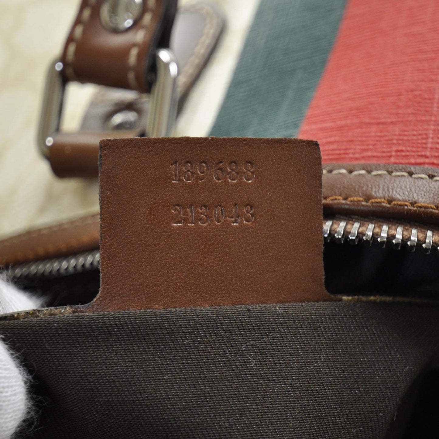 GG Plus Monogram Web Stripe Large Carry On Duffle Tan