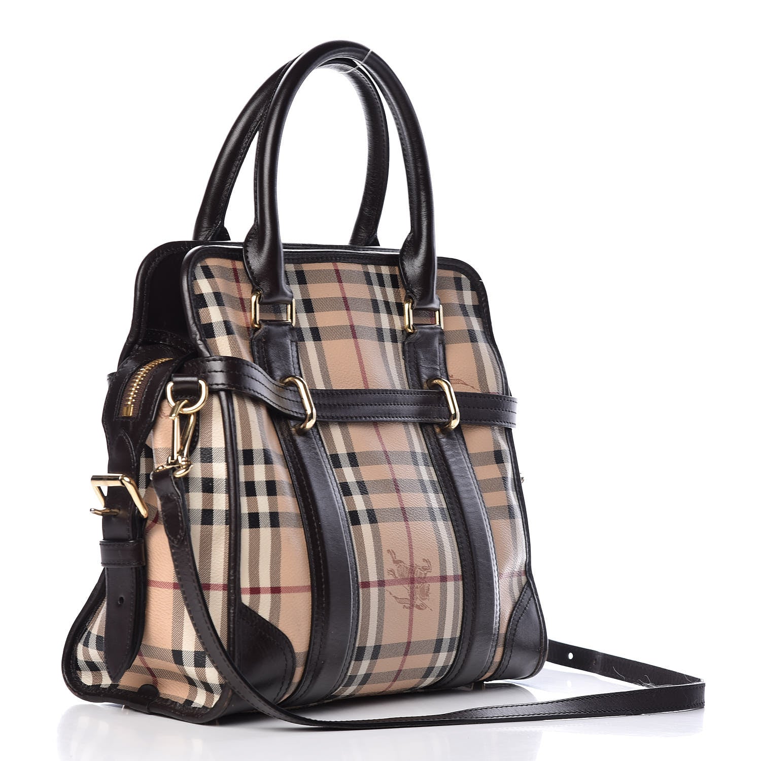 Burberry Haymarket Check Minford Portrait Tote Chocolate 3 of 28