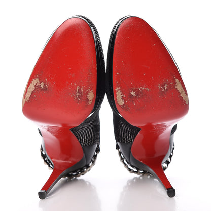 Christian Louboutin Patent Suede Square Doremi 120 Pumps 38 Platine 6 of 11