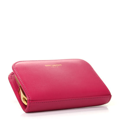 Saint Laurent Calfskin Small Coin Purse Fuchsia 3 of 4