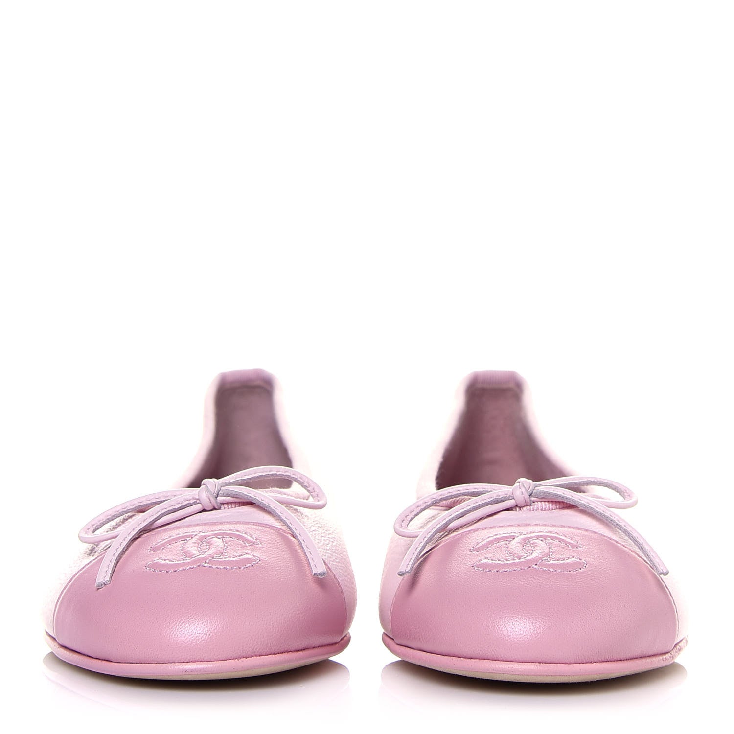 Chanel Lambskin CC Cap Toe Ballerina Flats 37 Pink Light Pink 2 of 8