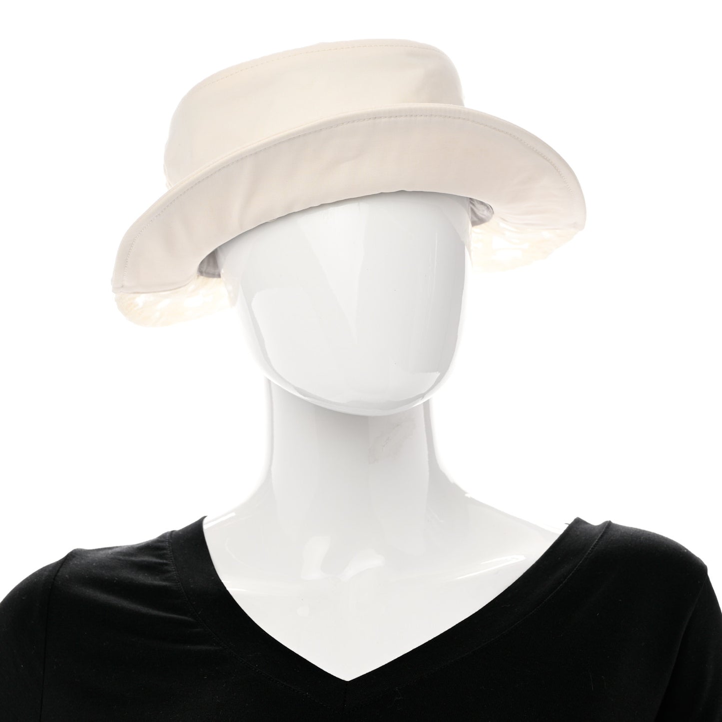 Nylon Crochet Oblique Hat M Ivory