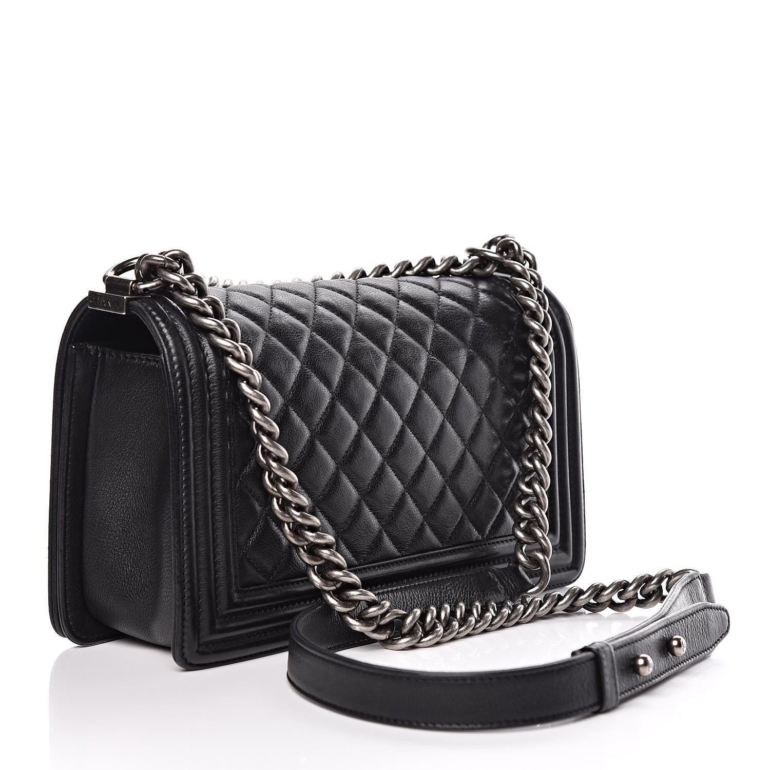 Chanel Calfskin Quilted Medium Boy Flap Black 3 of 18