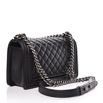 Chanel Calfskin Quilted Medium Boy Flap Black 3 of 18