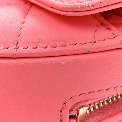 Chanel Lambskin Quilted CC In Love Heart Waist Belt Bag With Chain Pink 12 of 13