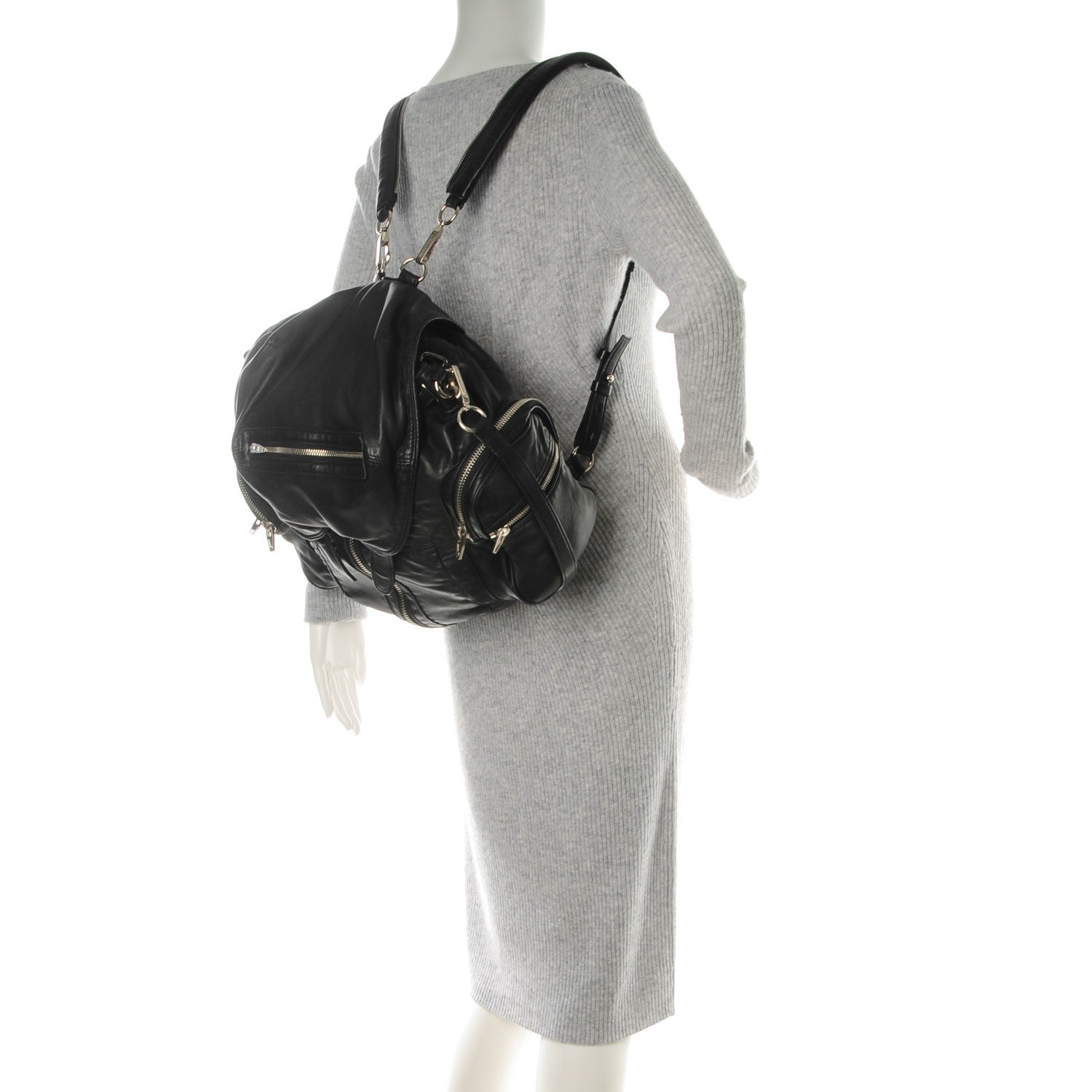 Alexander Wang Lambskin Marti Backpack Washed Black Rhodium Hardware 2 of 7