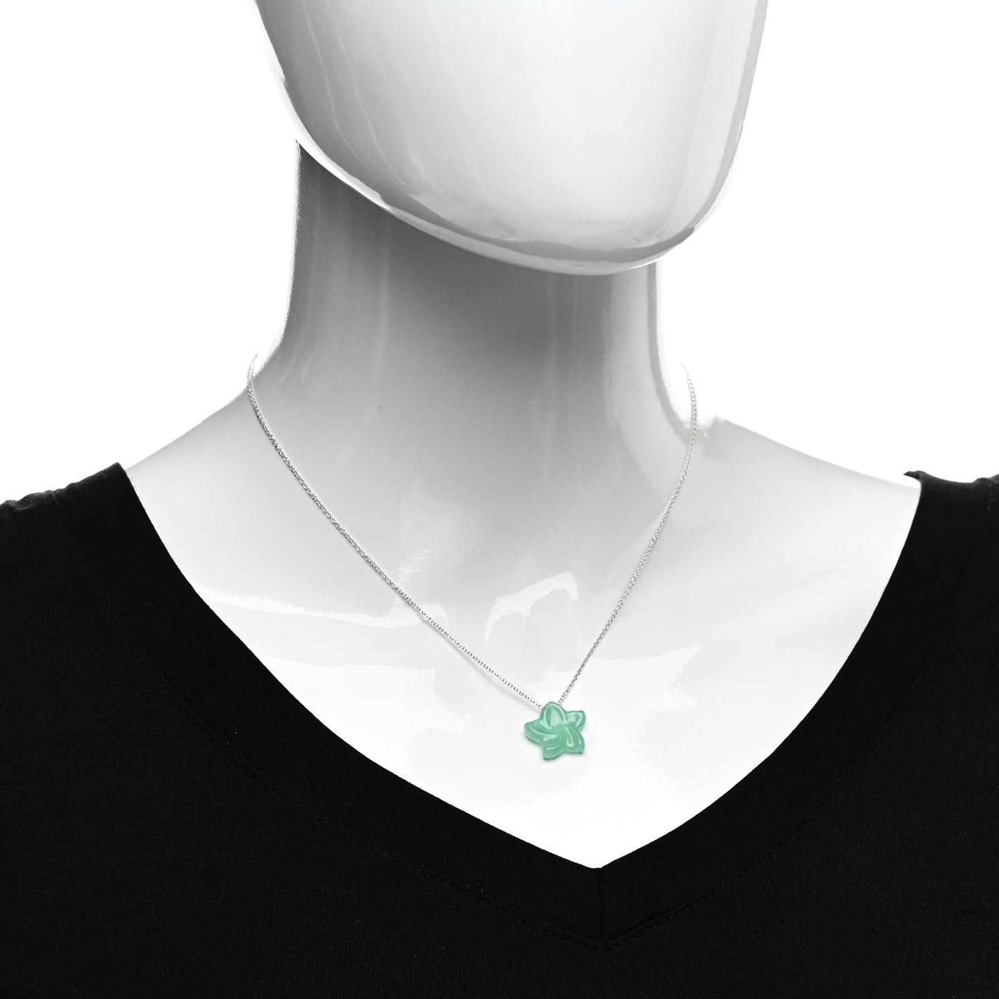 Sterling Silver Aventurine Star Pendant Necklace