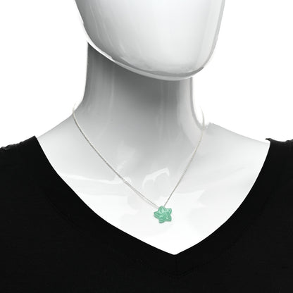 Tiffany Sterling Silver Aventurine Star Pendant Necklace 2 of 4