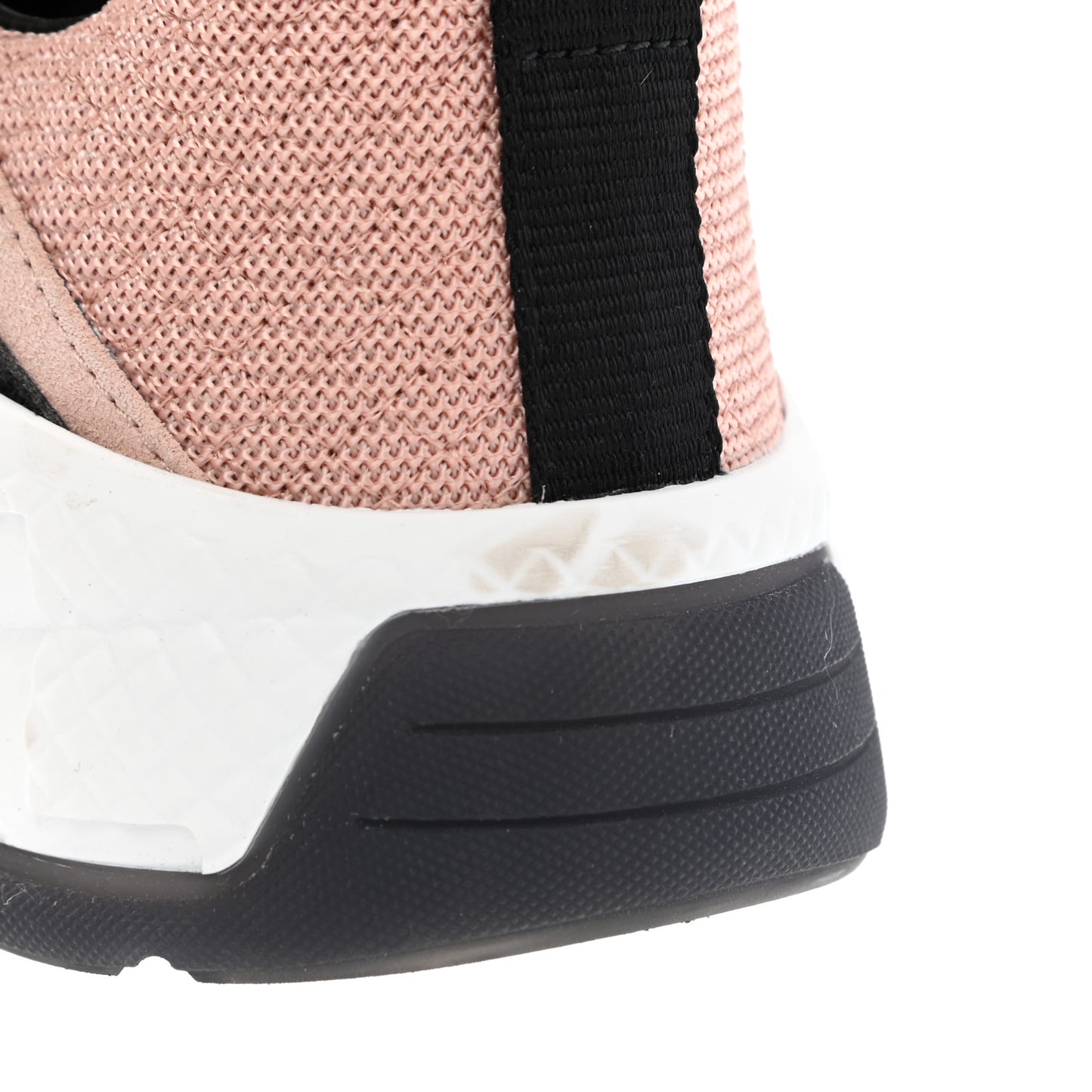 Mesh Suede Calfskin Quilted Sneakers 41 Black Pink